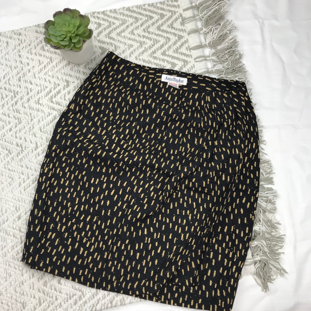 Vintage Ann Taylor Silk Wrap Pencil Skirt